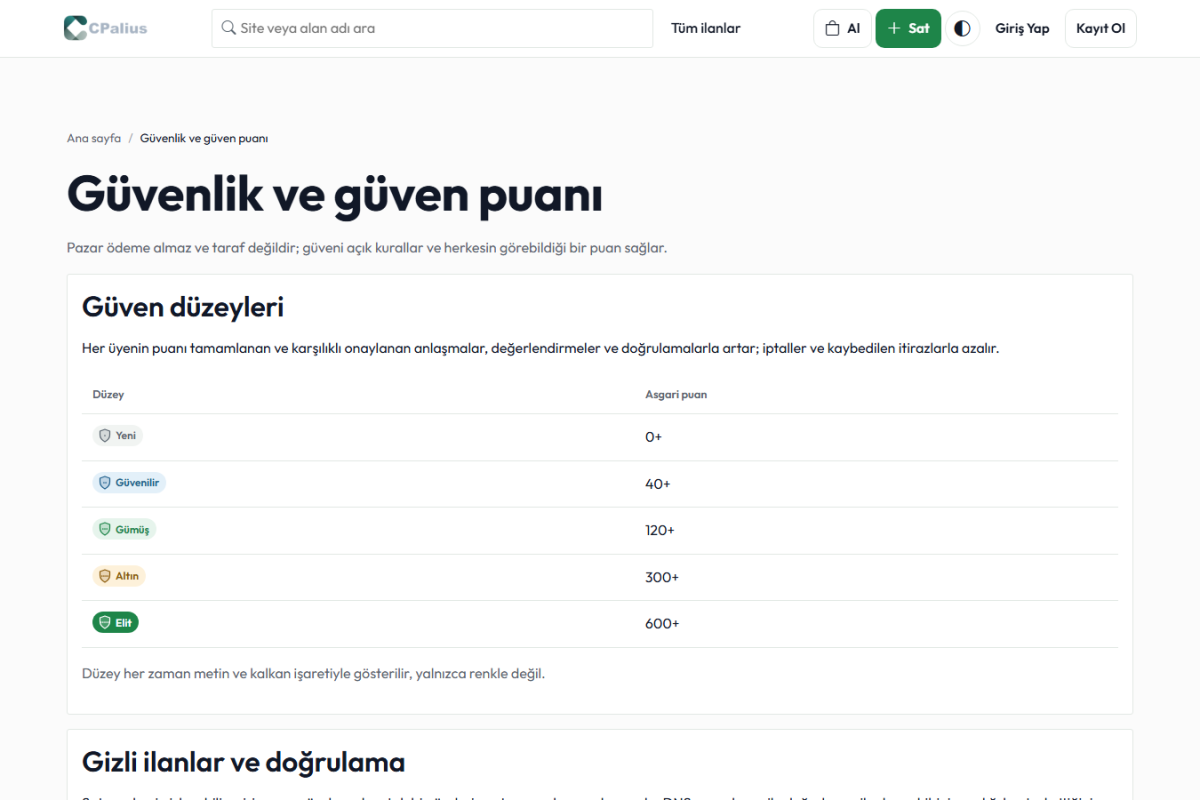 Pazar (Web Sitesi ve Alan Adı Pazarı)
