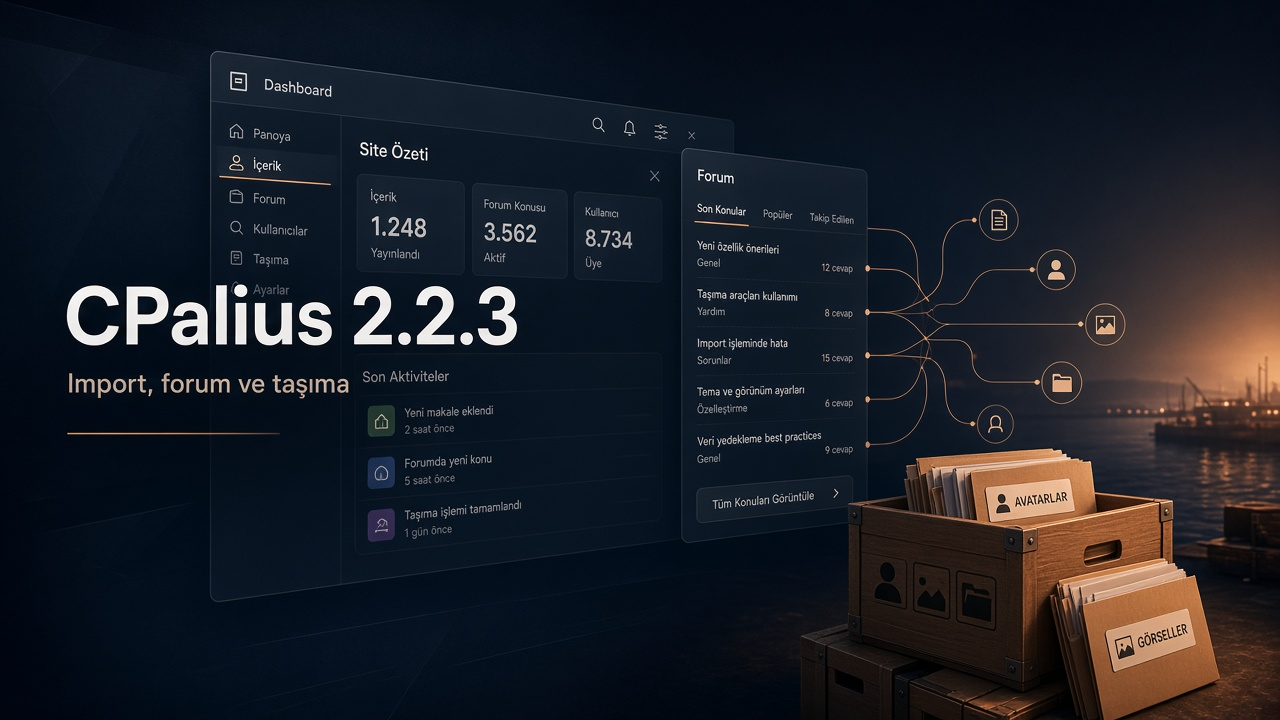 CPalius 2.2.3: import gerçekten işe yarar hale geldi, forum da biraz nefes aldı